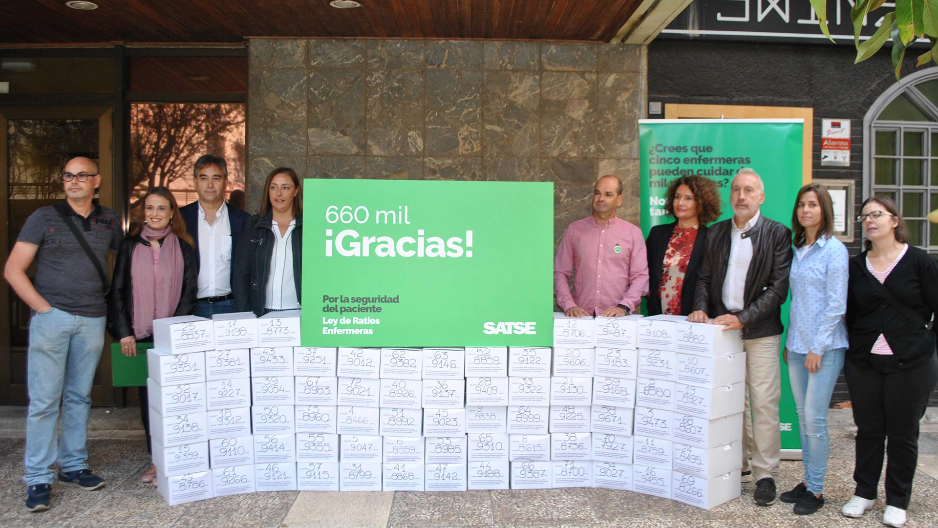 SATSE entregó 660.564 firmas en la Oficina del Censo Electoral para impulsar la Ley de Ratios Enfermeras como Iniciativa Legislativa Popular